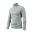 thumbnail image 3 of Njagoc3 Mens Casual Solid Color Semi High Neck Long Sleeved Top Casual Sports Base Shirt Long Sleeved High Neck Top/shirt, 3 of 5