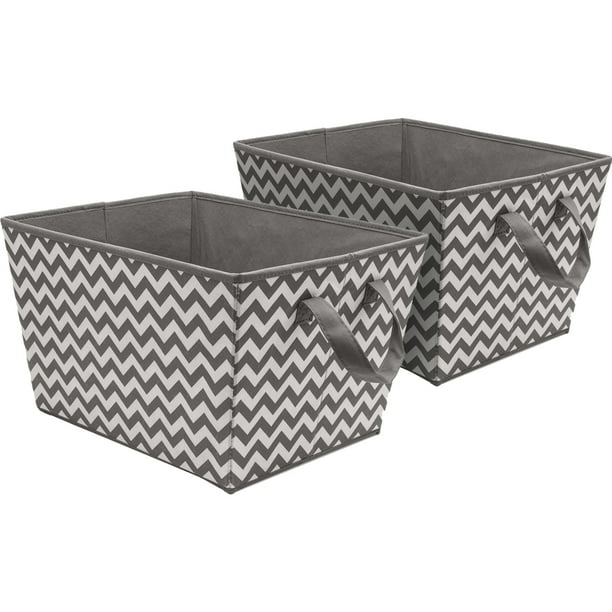 Sorbus Tapered Storage Basket Bins, Chevron Fabric Baskets for