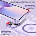 thumbnail image 3 of VENINGO Magnetic for iPhone 13 Case / iPhone 14 Case Clear Glitter, Compatible with Mag-safe, TPU Transparent Shockproof Slim Bling Sparkly Bumper Cover Phone Case for Women Girls, Purple, 3 of 8