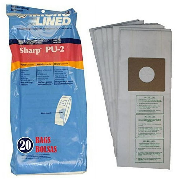 (20) Sharp PU-2 DVC Micro-Lined American Made Premium Upright Bags, 20 Bags.