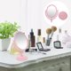 thumbnail image 4 of Mapeador de tocador de mesa Espejo de maquillaje de aumento de doble cara con rotación de 360 ​​grados (ovalado, rosa), 4 of 5