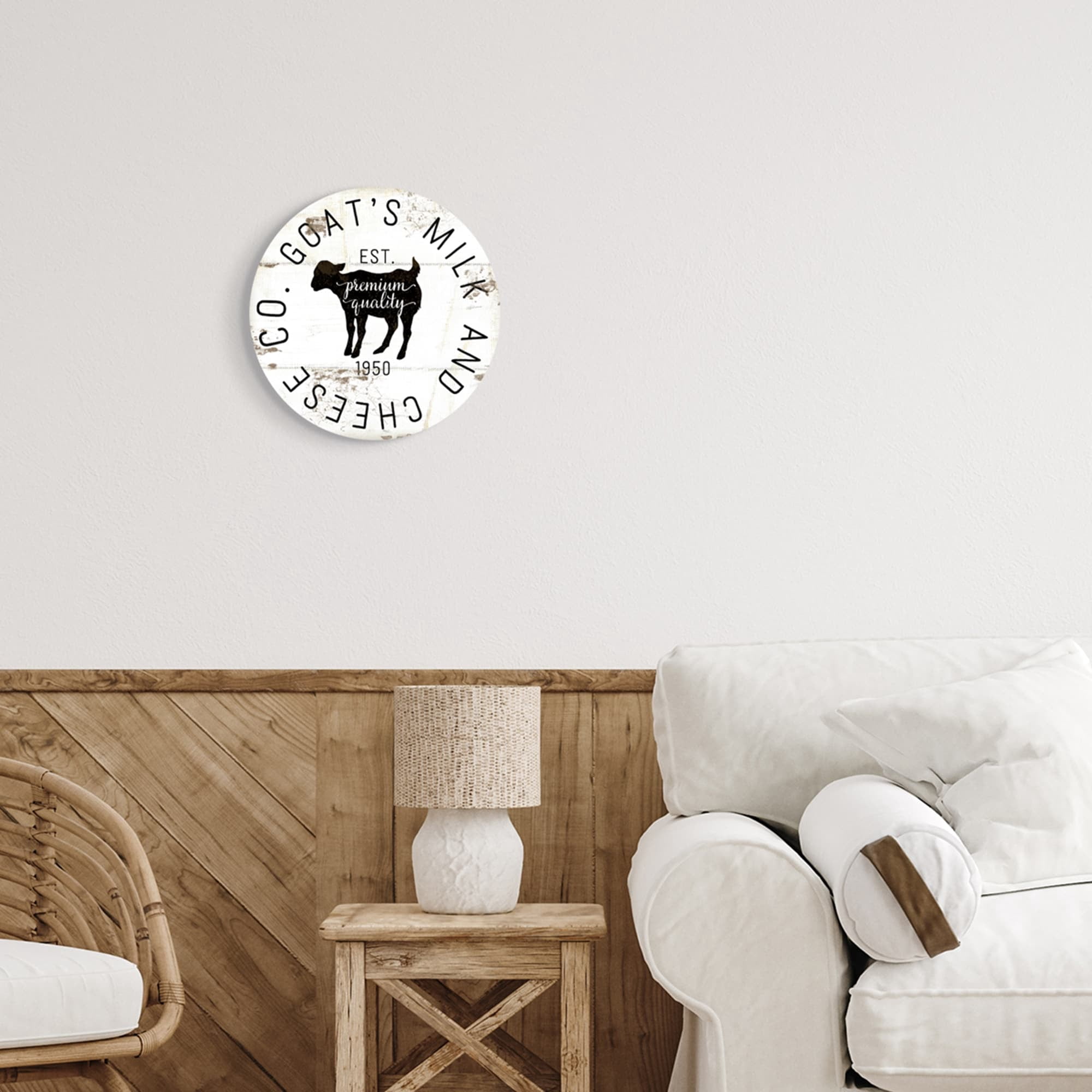Stupell Industries Goat Milk and Cheese Co Vintage Sign,12 x 12,Design By Jennifer Pugh