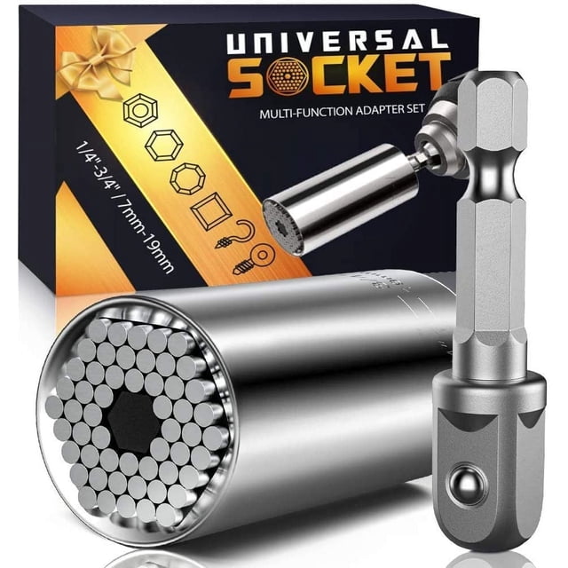 Herramientas de enchufe súper universales, regalos para hombres, calcetines navideños para hombres, juego de llaves de vaso con adaptador de taladro eléctrico, ideas geniales, gadgets para hombres, re