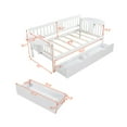 thumbnail image 3 of Wood Daybed Bed Frame, Dual-Use Sturdy Sofa for Bedroom or Living Room, Wooden Slat Support, No Box Spring Needed, Twin w/Drawers, White, 3 of 7
