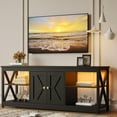 thumbnail image 2 of PAPROOS TV Stand for 65 Inch TV, Modern TV Cabinet with LED Light, Mid Century Entertainment Centre, Media Console Table with Storage for Living Room,Black, 2 of 9