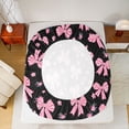 thumbnail image 5 of jejeloiu Kawaii Bow Bowtie Twin Sheet Sets,Pink Cute Flower Floral Bedding For Girls Teens 3-Piece, 5 of 7