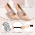thumbnail image 3 of Uxcell 2 Pairs High Heels Shoe Straps, Rhinestone Elastic Shoe Straps Heels Detachable Ankle Straps Replacement Shoelace Crystal for Women Loose Slippers Sandals, Silver+Gradient Silver, 3 of 7