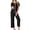 Black, variant on Pajama Sets for Women Short Sleeve Sleepwear Button Down Pjs Soft 2 Piece Lounge Sets with Pockets
