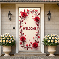 thumbnail image 6 of LUUFILx Welcome Floral Banner Roses Backdrop Party Background Venue Entrance Decoration Wall Hanging Event Decor Display Signs Celebration Pavillion, 6 of 8
