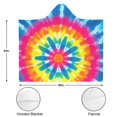 thumbnail image 3 of Wearable Blanket,Colorful Rainbow Tie Dye Spiral Pattern Hooded Wearable Flannel Blanket for Adults & Teens with Buckle,Winter Poncho Shawl Wrap Cape,50"x60", 3 of 5
