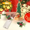 thumbnail image 1 of PEONAVET Anneau de Serviette en Aiguille de Pin 10 Pcs Ensemble de Serviettes de Noël Branches Artificielles avec Baies Rouges pour Décorations de Table de Fête et Dîners, 1 of 6