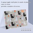 thumbnail image 3 of Yayeee Toggle Light Switch Wall Plate 2-Gang 4.56"x4.48" Decorative Outlet Cover, Gray Cartoon Pattern, 3 of 7