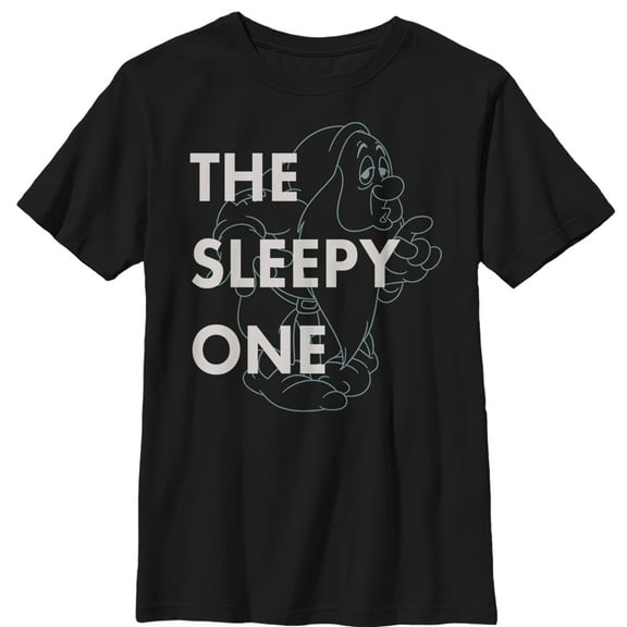 Boy's Snow White and the Seven Dwarfs Sleepy One  Graphic Tee Black Small