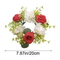 thumbnail image 4 of Xuniizn Christmas Candle Ring Wreath - 14" Floral Candle Holder Decor for Table Centerpiece, Advent, Home Holiday Decorations with Artificial Pine & Berries, 4 of 7