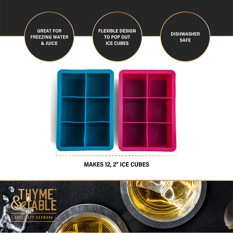 Thyme & Table Silicone Ice Cube Tray, 2-Piece Set