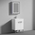 thumbnail image 2 of 24" Freestanding Bathroom Vanity with Sink & Mirror & Medicine Cabinet - Chrome Hardware - Matte White, 2 of 8