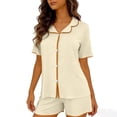 thumbnail image 5 of Naittoop Pajama for Women Set Short Sleeve Button Down Pajamas Sets Soft Lounge Sets for Women Sleepwear PJS, 5 of 5