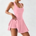 thumbnail image 5 of DHFJKG Womens Tennis Dresses Built In Shorts With Side Pockets Sleeveless Fitness Workout Tank Dress Yoga Square Neck Trendy Dresses, 5 of 7