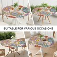 thumbnail image 7 of Stretchable Round Table Cover with Boho Floral Pattern - Colorful Elastic Edge Tablecloth - Fits 52 to 56 Inch, 7 of 7