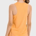 thumbnail image 3 of Camiseta sin mangas de entrenamiento para mujer, cuello redondo, secado rápido, transpirable, sin mangas, camiseta deportiva con rayas reflectantes para correr naranja 10, 3 of 5