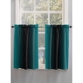 thumbnail image 3 of Tier Curtains 45 Inches Long, Teal Black Ombre Window Treatment Curtain Drapes, Gradient Contemporary Abstract Art Small Curtain Drapes for Bathroom Laundry Room, 27.5"x45", 2 Panels, 3 of 7