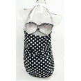 thumbnail image 4 of Chaps Black Polka Dot Halter Neck Slimming Fit Skirted One-Piece Swimsuit Women's 8, 4 of 4