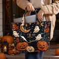 thumbnail image 4 of CHJK Personalized Ghost Print PVC Handbags for Women, Halloween Waterproof Large Capacity Tote Bag for Halloween Party, 4 of 7