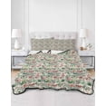 thumbnail image 2 of Twin Quilt Bedding Set, Vintage Flowers Reversible Summer Quilt 3 Pieces, Spring Pink Green Floral Country Leaves Birds Lightweight Bedspreads Coverlets with 2 Pillow Shams for All Seasons, 2 of 5