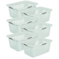 thumbnail image 1 of Sterilite 6-Pack 2 Bushel Laundry Basket, Rectangular Plastic Clothes Hamper, Mint, 1 of 8