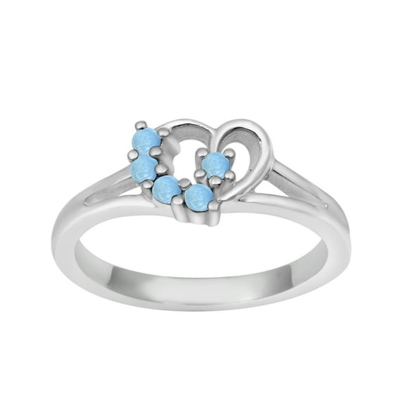 Heart Shape 0.10 Ctw Larimar 925 Sterling Silver Love Women Valentines Day Gifts Ring