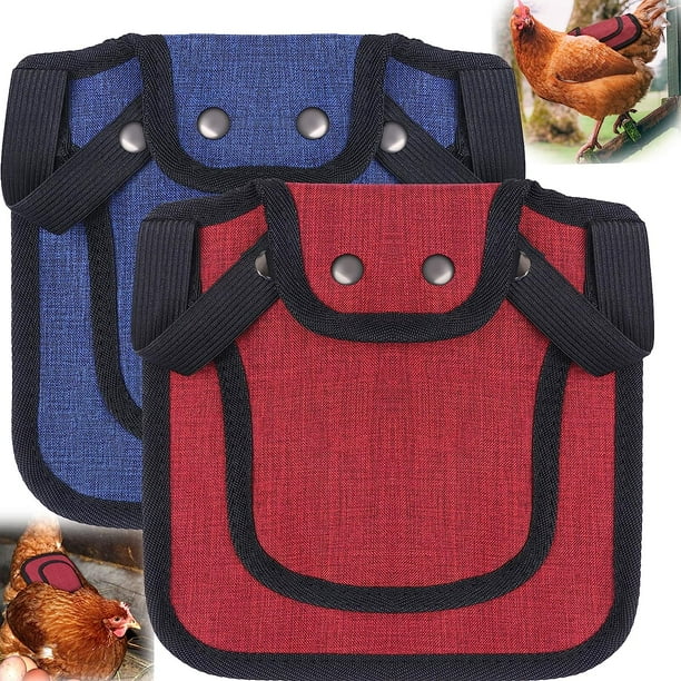2 sillines de pollo para gallinas, delantales de pollo, ropa para la parte trasera de las gallinas, protector de alas de plumas con correas elásticas para los hombros, broches ajustables