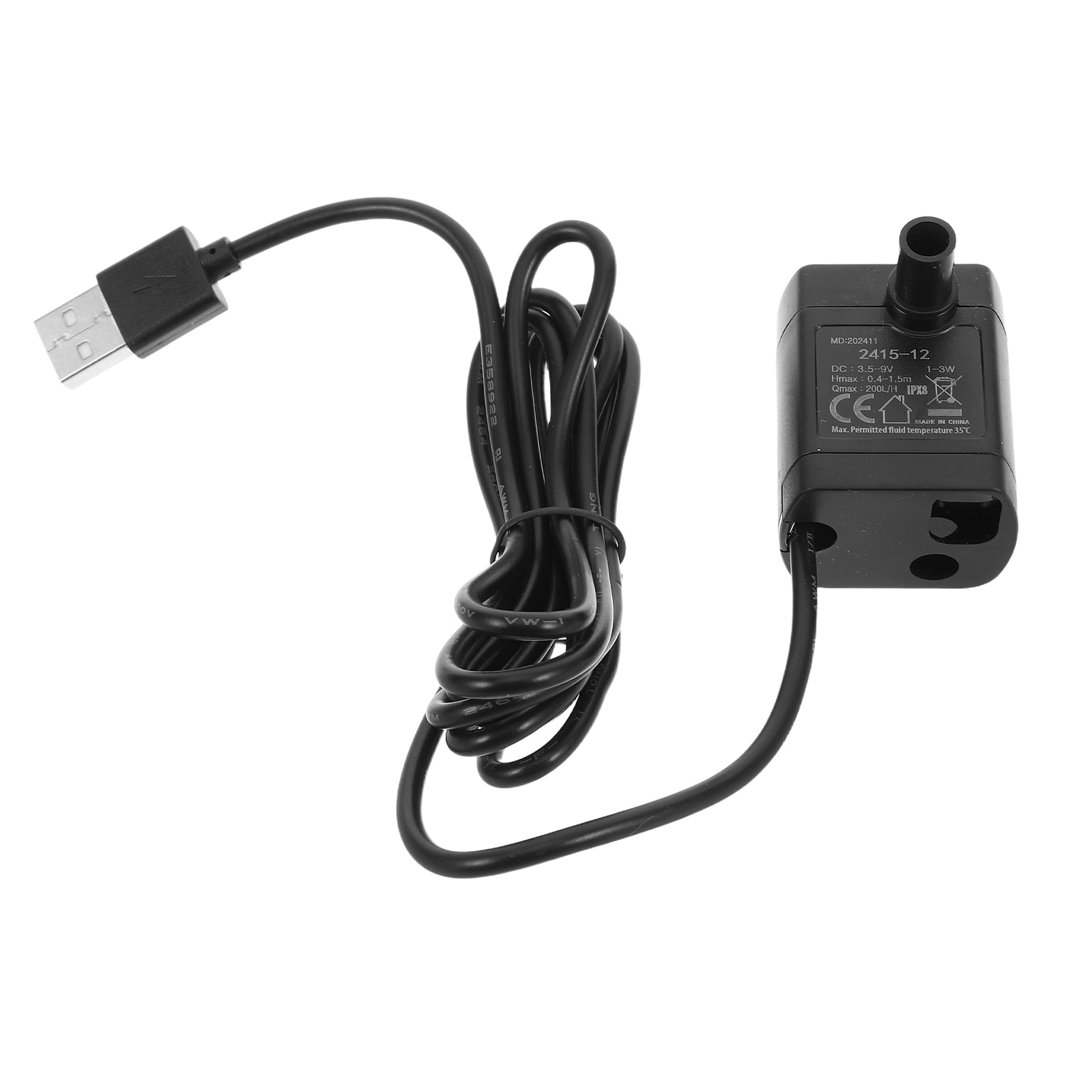 CATIEBYE Compact USB Submersible Water Pump for Fish Tank Ultraquiet Operation Black Design