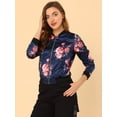 thumbnail image 4 of Dde San Patricio ChaqueDe Bombardero Floral LigeCon CremalleY Cuello Alto PaMujer Azul oscuro XL, 4 of 6