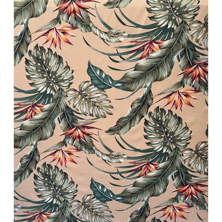 Monstera Banana Leaves Birds of Paradise Upholstery Fabric | Islands Fabric