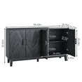 thumbnail image 4 of Algherohein Black Buffet Cabinet with Adjustable Shelves and 4 Doors,Kitchen Sideboards and Buffets, 4 of 7