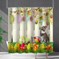 thumbnail image 6 of Moocorvic Spring Decor Easter Bunny Shower Curtains for Bathroom, Rabbits Floral Plant Watercolor Flower Shower Curtain Set with 12 Hooks,59x71in(S), 6 of 6