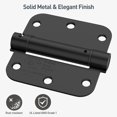 thumbnail image 3 of 3.5" Heavy Duty Self Closing Door Hinge with 5/8'' Radius Corners, UL Listed, Door Spring Hinge with Adjustable Tension for Interior Door, Applicable to Left & Right Hand Door, Matte Black, 4 Pack, 3 of 7