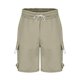 thumbnail image 5 of Pantalones Cortos de Carga de Cintura Elástica para Hombres de Longitud de Rodilla de Corte Recto Sólido, Pantalones Cortos de Bolsillo Casuales con Cremallera de Botón para Uso Al Aire Libre Y Diario, 5 of 7