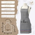 thumbnail image 4 of Chef's French Culinary Cotton Cooking Apron - 32x26 Inch - Wine & Delicacies Design for Gourmet Kitchens, 4 of 5