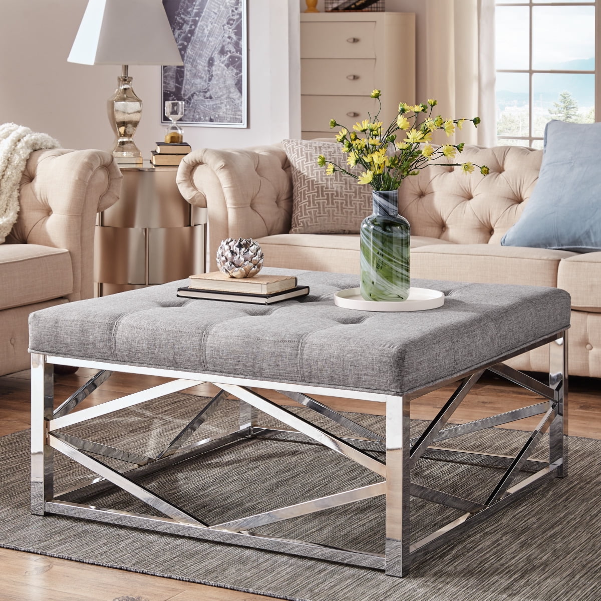 light gray ottoman coffee table