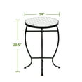 thumbnail image 2 of Veryke Outdoor Round Bistro Side Table with White Mosaic Glass Top for Patio Porch Beach, 2 of 7