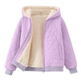 thumbnail image 4 of Girls Fleece Lined Sherpa Lining Hooded Puffer Jacket Winter Coats Waterproof Quilted Hooded Jackets Teen Kids Padded Warm Zip up Outwear, 4 of 7