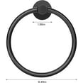 thumbnail image 6 of RUseeN Bath Towel Ring, Bathroom Hardware Accessories, Thicken 304 Stainless Steel Hand Towel Holder for Bathroom, Modern Round Towel Hanger Wall Mounted (Black, 2 Pack), 6 of 7