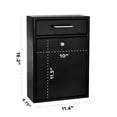 thumbnail image 4 of AdirOffice Steel Mail/File Box, Wall Mountable, Large, with Key Lock, Black, 4 of 10