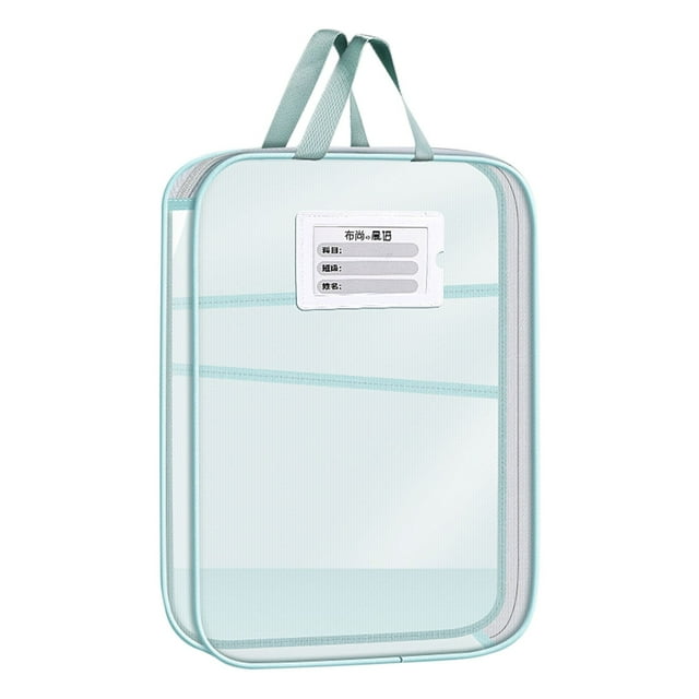 Bdday L-shaped Subject Bag Subject Classification Bag Transparent Mesh File Bag Zipper Style Large Opening Student Exam Tote Bag