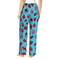 thumbnail image 3 of Color Ladybugs Women's Comfy Pajama Pants with Pockets,Soft Stretch Drawstring Lounge Pants, Soft Casual Wide Leg PJS Sleep Bottoms Medium, 3 of 7