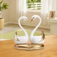 thumbnail image 3 of Esquirla 2 Pieces Couple Swan Figurines Valentine'S Day Gift for Entrance Living Room White, 3 of 6