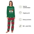 thumbnail image 2 of Matching Family Christmas Pajamas, Green Gnome Tops with Festive Patterned Pants, 2 of 7