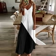 thumbnail image 4 of Black and White Two Tone Color Block Sleeveless Dress Summer women's clothing elegant women's sets womens clothing, 4 of 6