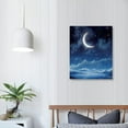 thumbnail image 3 of Nawypu Oil Paintings On Canvas Wall Art, Stars and Moon Wonderland Abstract Print Artwork with Framed Ready to Hang, Living Room Kitchen Corridor Bedroom Office Decor, 3 of 4